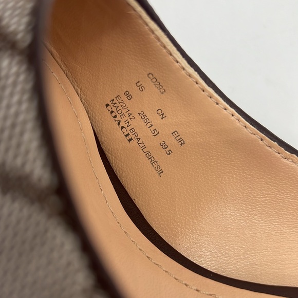 Coach Skyler Monogram Jacquard Pumps Oak Maple - Picture 12 of 15